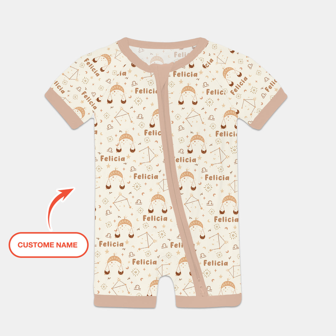 Bohemian Baby Zodiac Signs Custom Name Shorty Zippy
