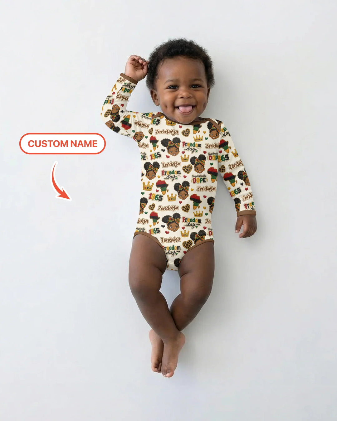 Custom Name Juneteenth Unapologetically Dope Bamboo Bodysuit