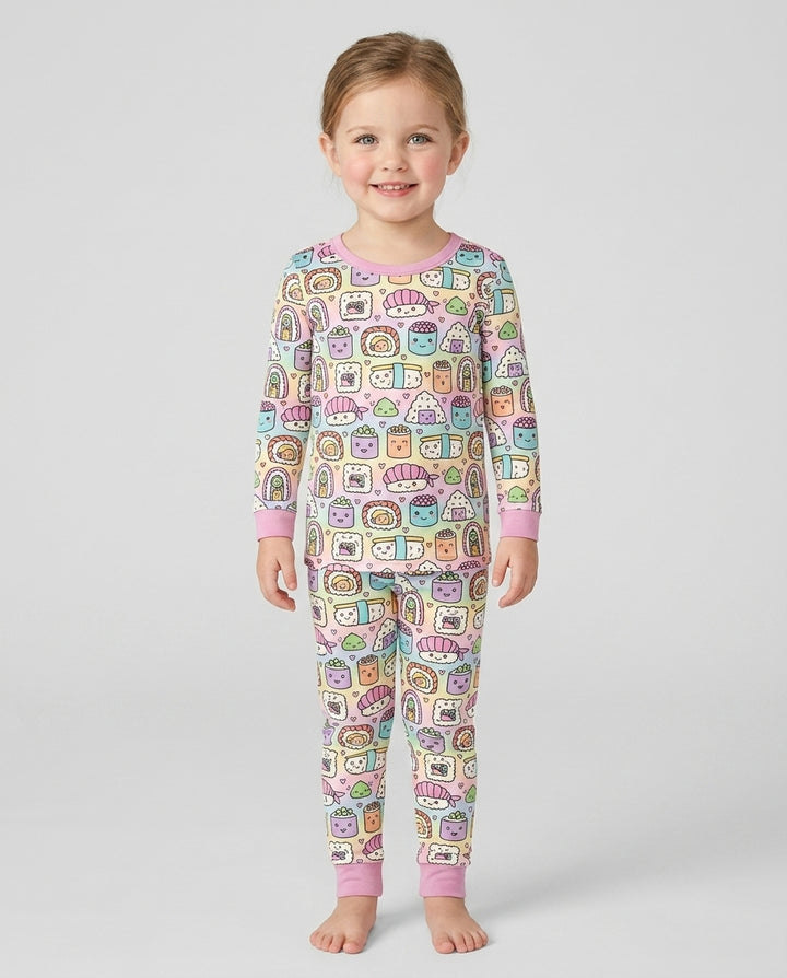Kawaii Sushi Bamboo Two Piece Long Sleeve Pajama Set