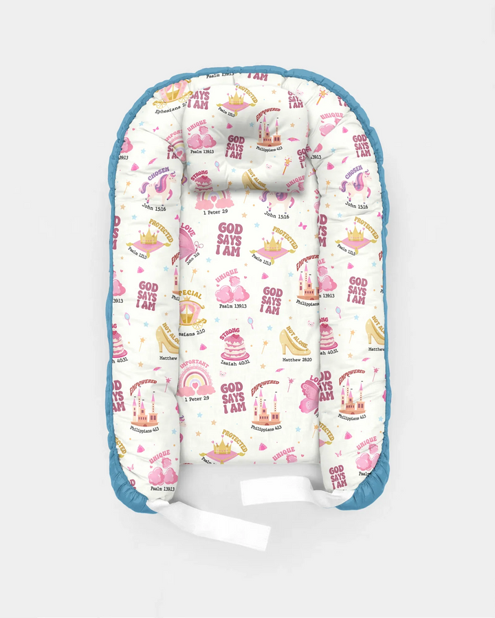 God Says I Am Girl Bamboo Baby Nest Bed