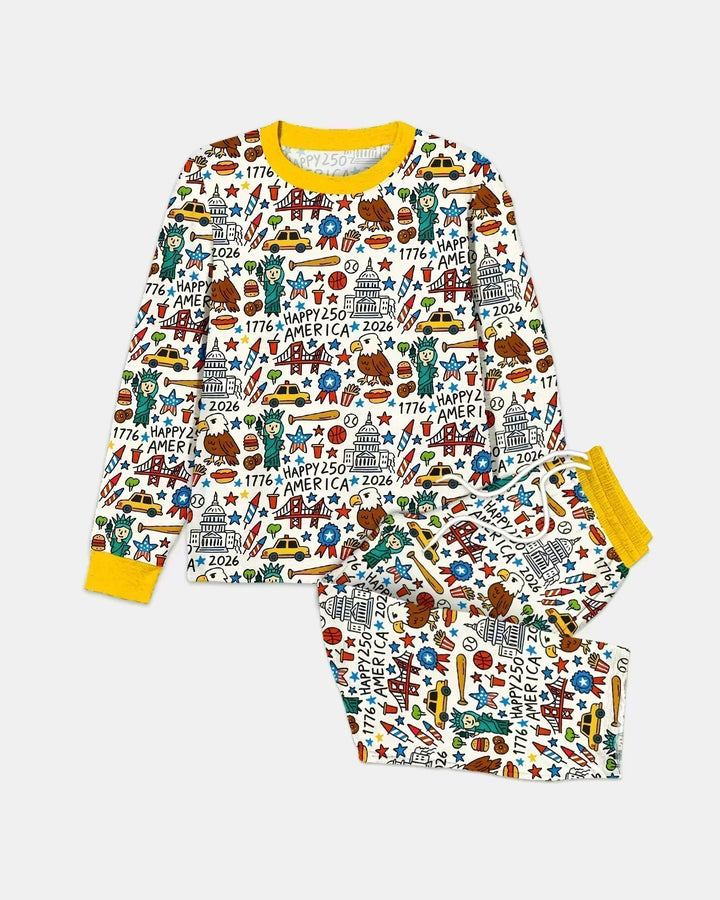 Doodle America 250th Anniversary Family Bamboo Men's Pajama Set