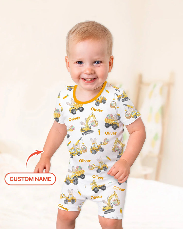 Zweiteiliges Pyjama-Set mit kurzen Ärmeln und Shorts im Sommer-Design