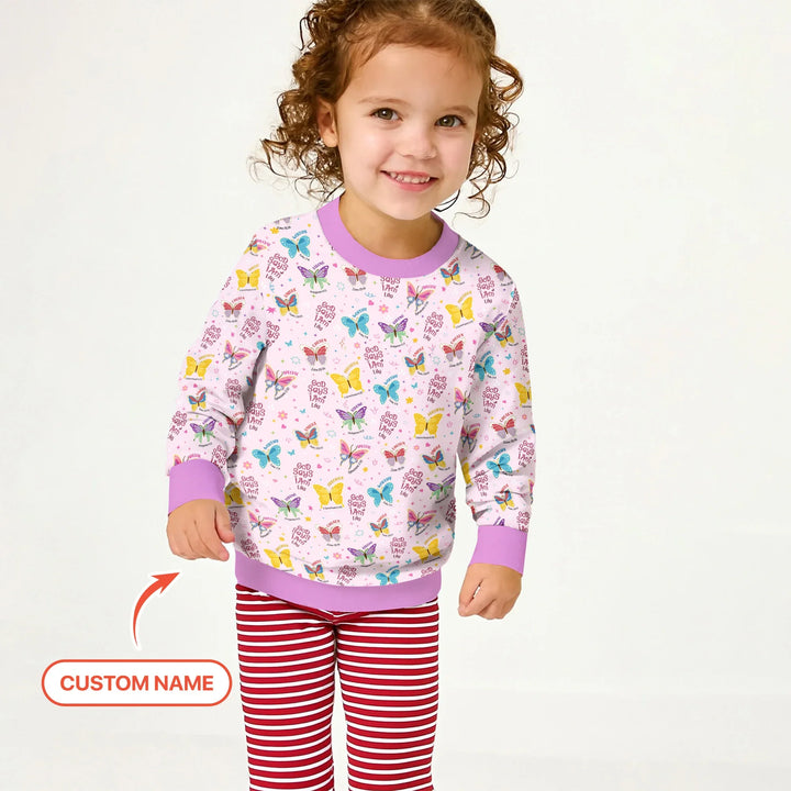 God Says I Am Girl Custom Name Crewneck Sweatshirt