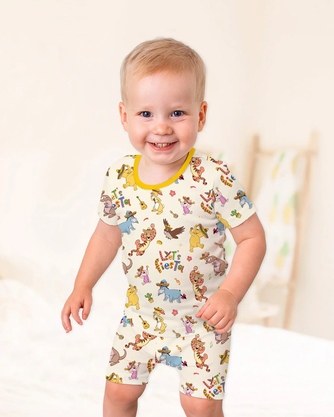 Let's Fiesta Bamboo Two Piece Short Sleeve Shorts Pajama Set