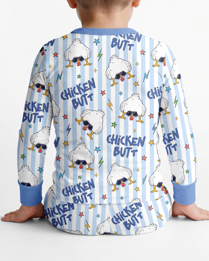 Guess What? Chicken Butt! Bamboo Two Piece Long Sleeve Pajama Set