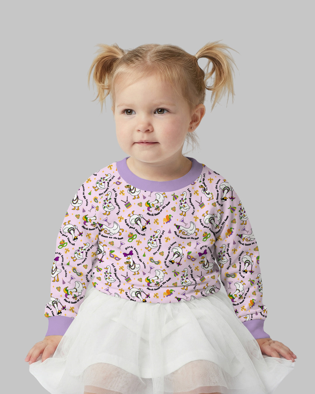 Mardi Gras Silly Goose  Crewneck Sweatshirt