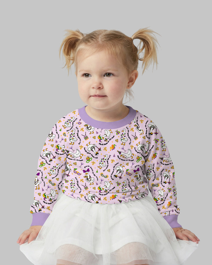 Mardi Gras Silly Goose  Crewneck Sweatshirt