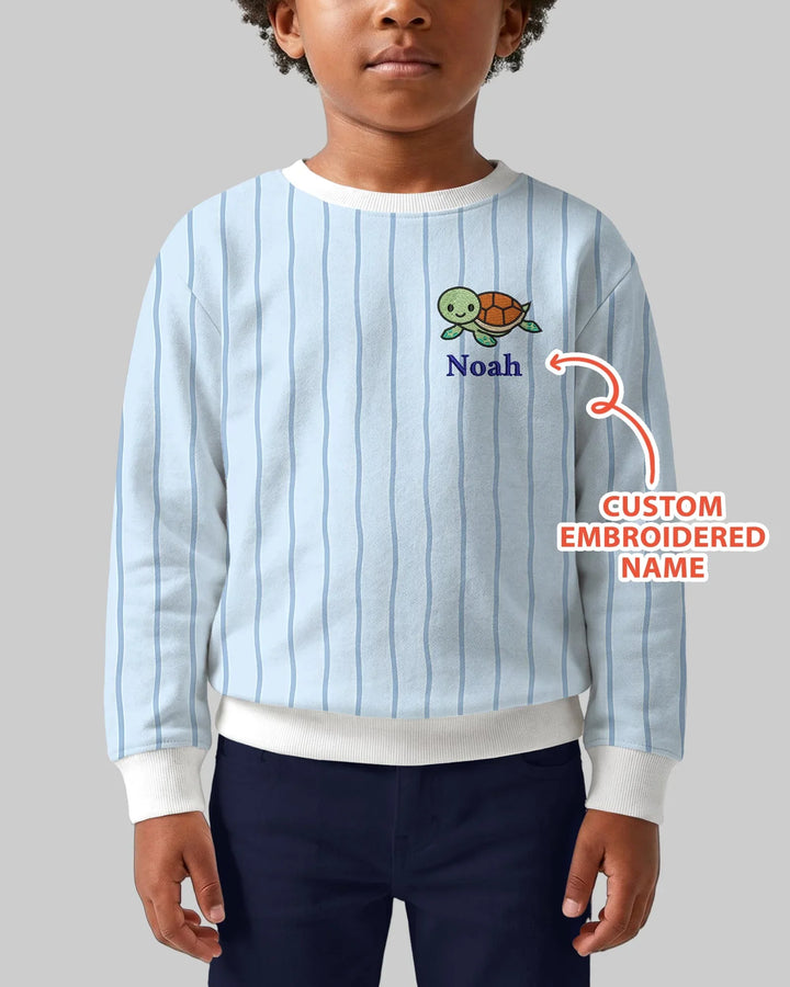 Custom Embroidered Name Marine Life Bamboo Crewneck Sweatshirt