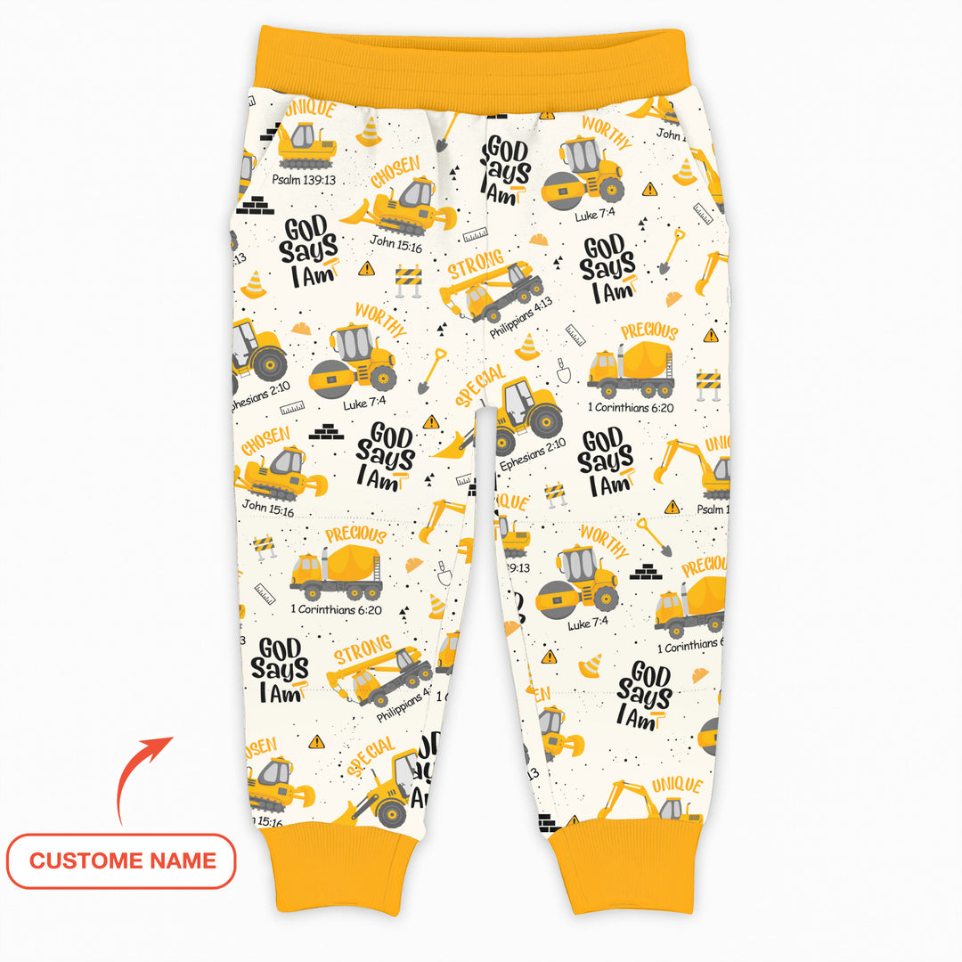 Custom Name God Says I Am Boy Jogger