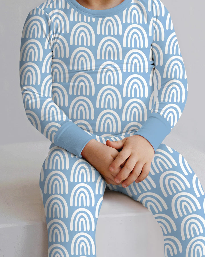 Zweiteiliges Langarm-Pyjama-Set mit Sommerfrüchten