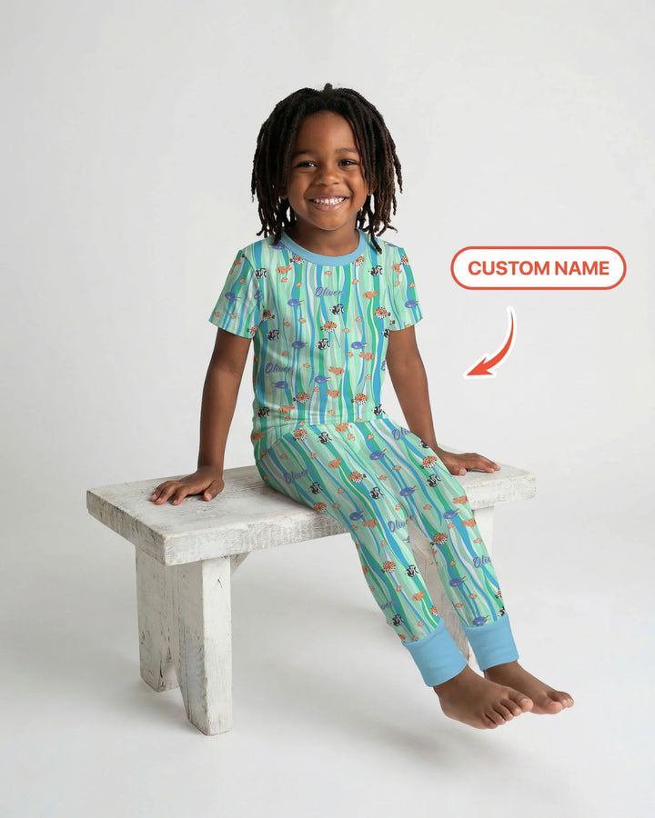 Zweiteiliges, kurzärmliges Pyjama-Set mit Marienkäfern