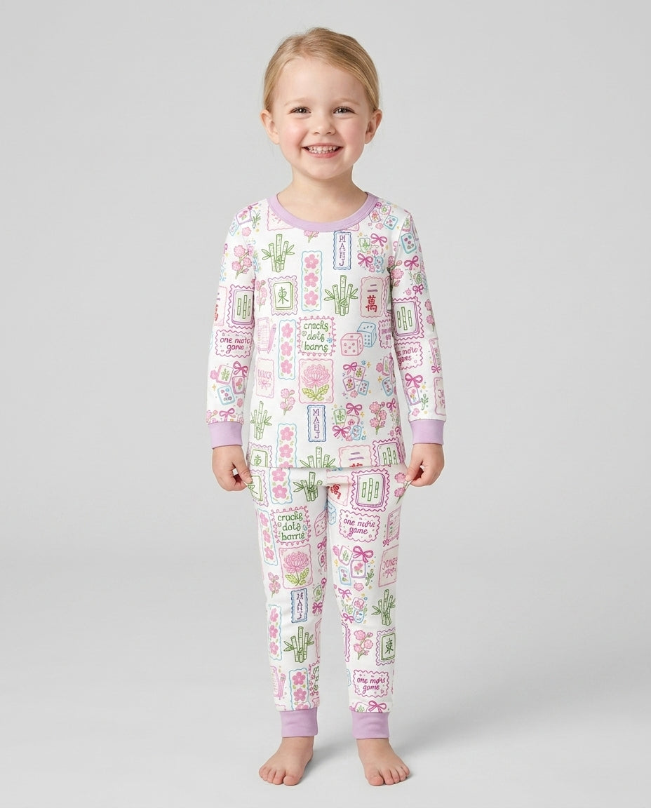 Cracks, Dots & Bams Mommy & Me Matching Bamboo Two Piece Long Sleeve Pajama Set