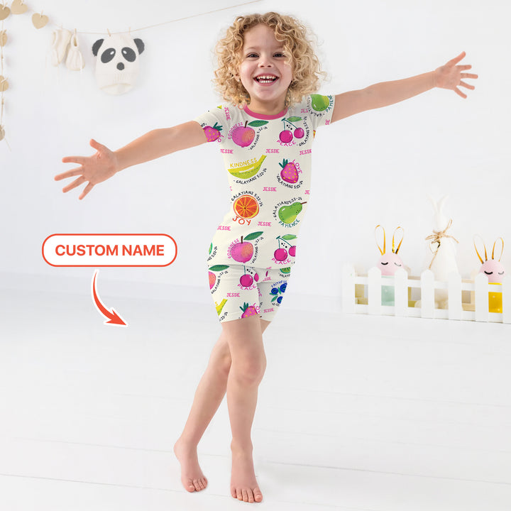 Fruit Of The Spirit custom name Two Piece Short Sleeve Shorts Pajama Set