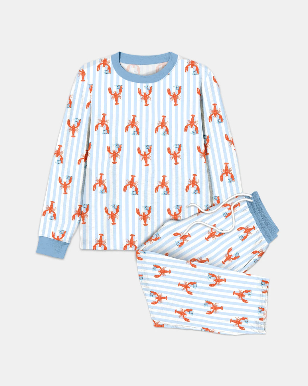 Conjunto de pijama de hombre de bambú con tema de temporada de cerveza de cangrejo de río