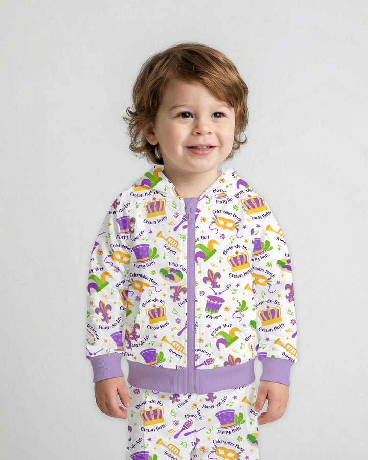 Mardi Gras Family Matching Zip Hoodie