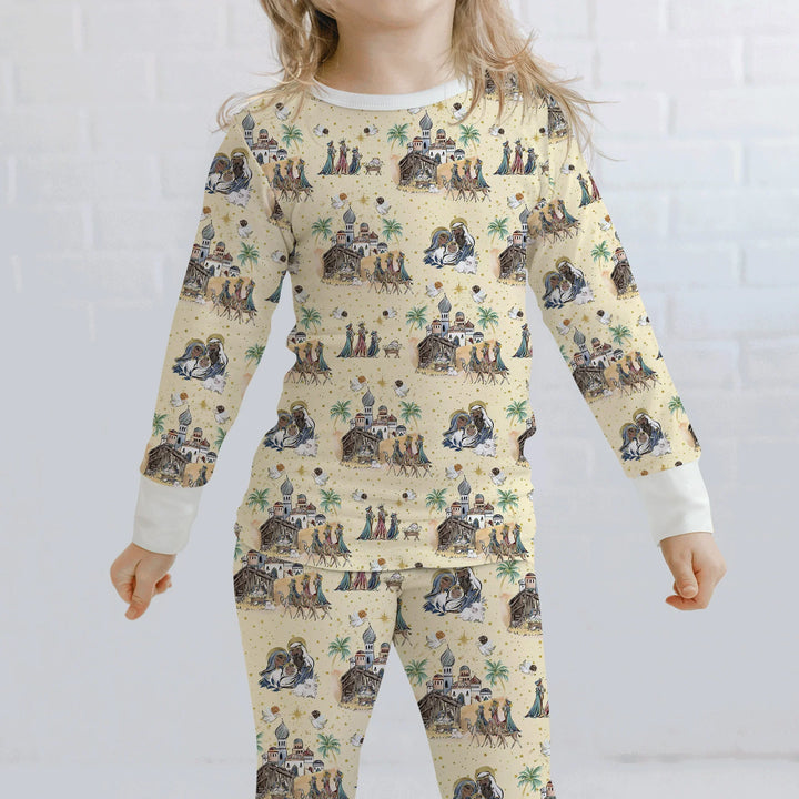 Nativity Christmas Family Matching Family Two Piece Long Sleeve Pajama Set