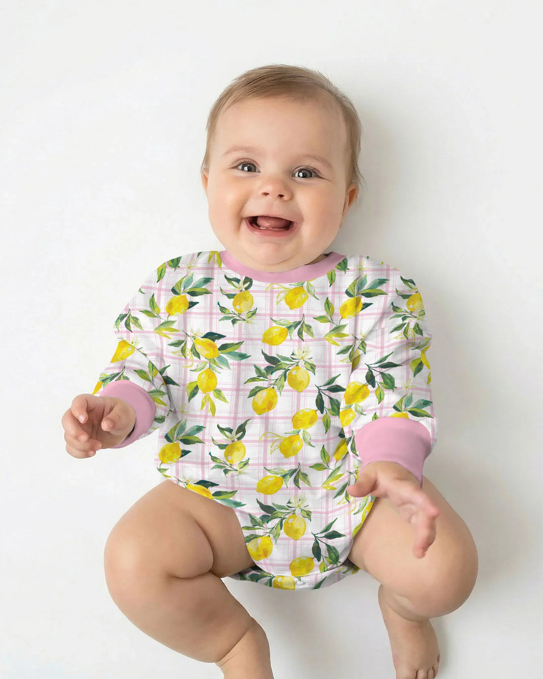 Mediterranean Lemons Family Matching Bamboo Bubble Romper