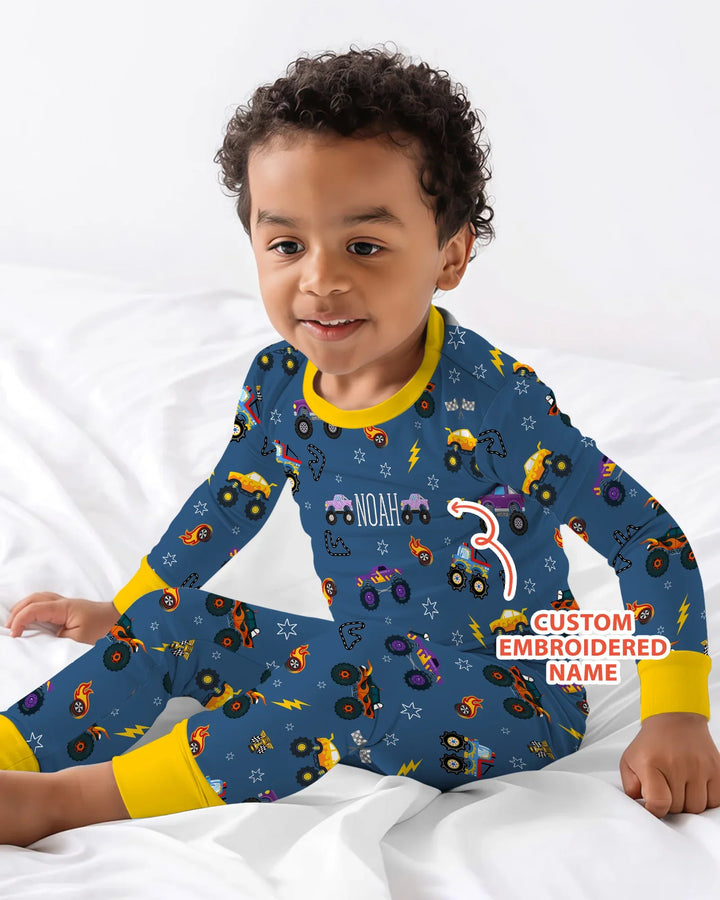 Zweiteiliges Langarm-Pyjama-Set mit Sommerfrüchten