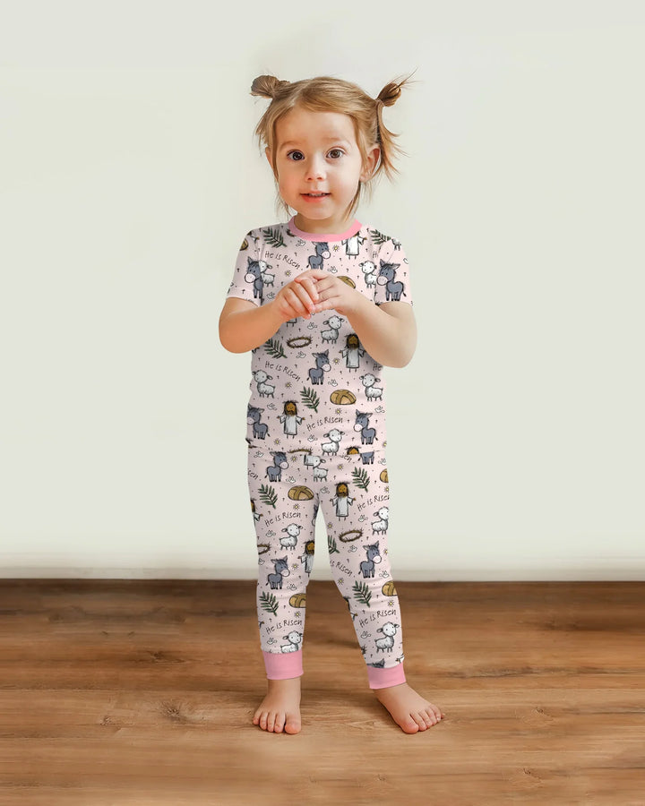 Zweiteiliges, kurzärmliges Pyjama-Set mit Marienkäfern
