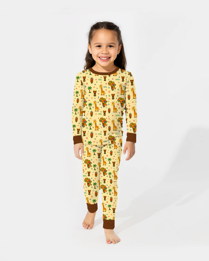 African Culture Bamboo Two Piece Long Sleeve Pajama Set
