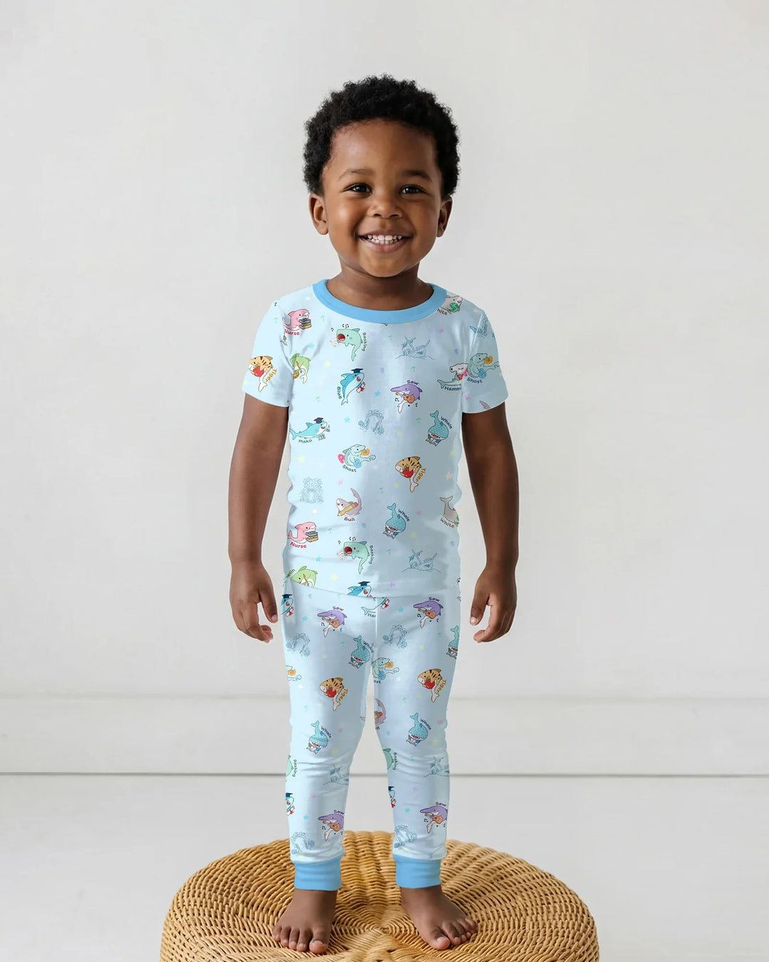 Shark School Bamboo Two Piece Short Sleeve Pajama Set