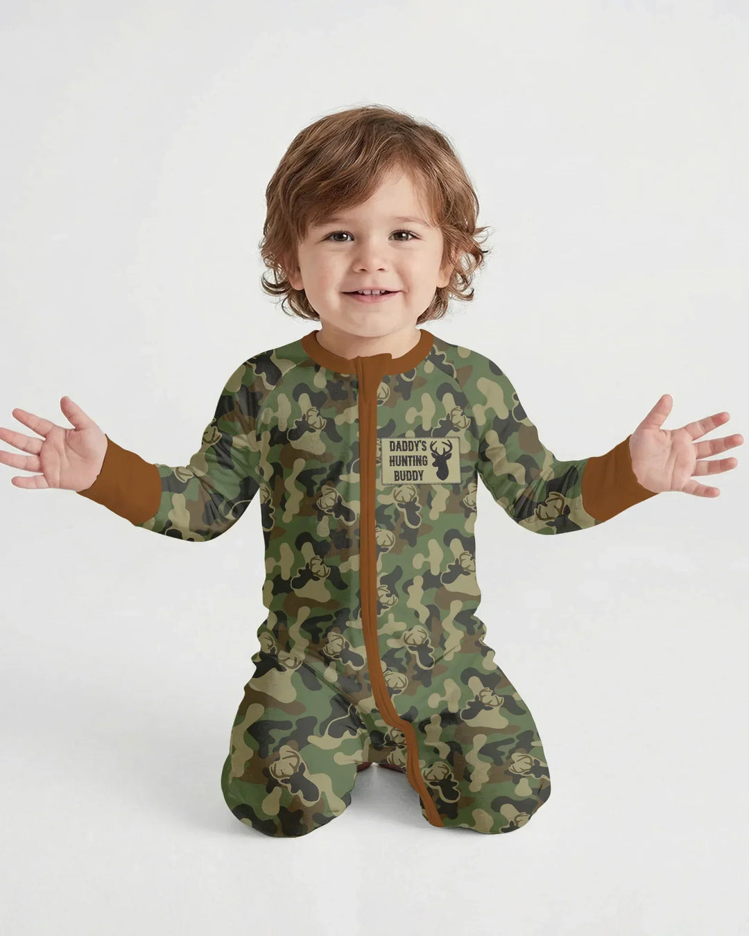 Embroidered Matching With Hunting Dad Bamboo Convertible Zippy