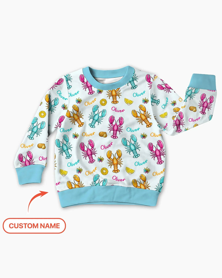 Custom Name Crawfish Crew Bamboo Crewneck Sweatshirt