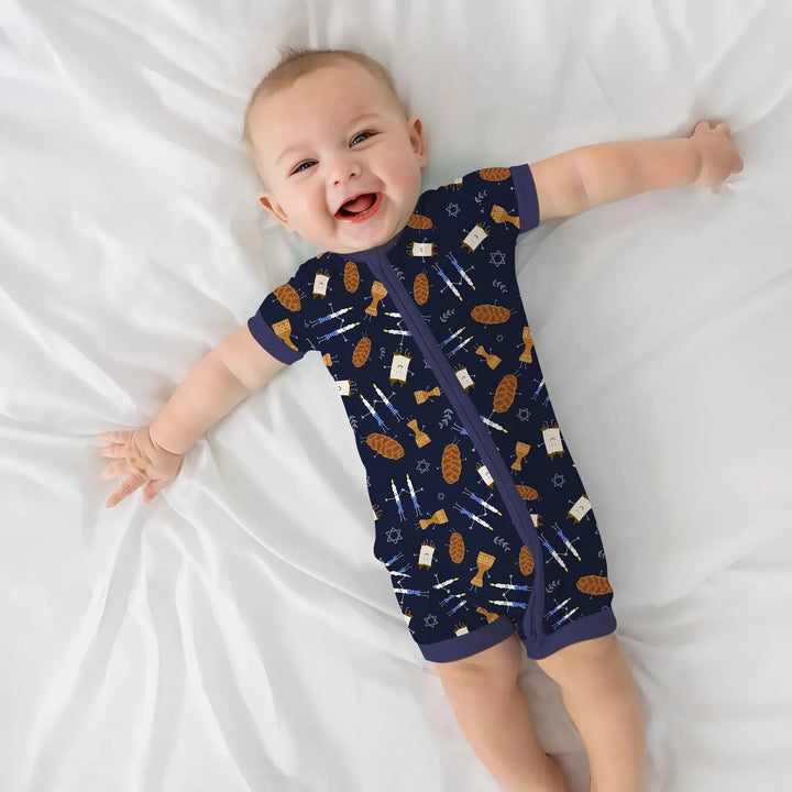 Shabbat Shalom Family Matching Shorty Zippy