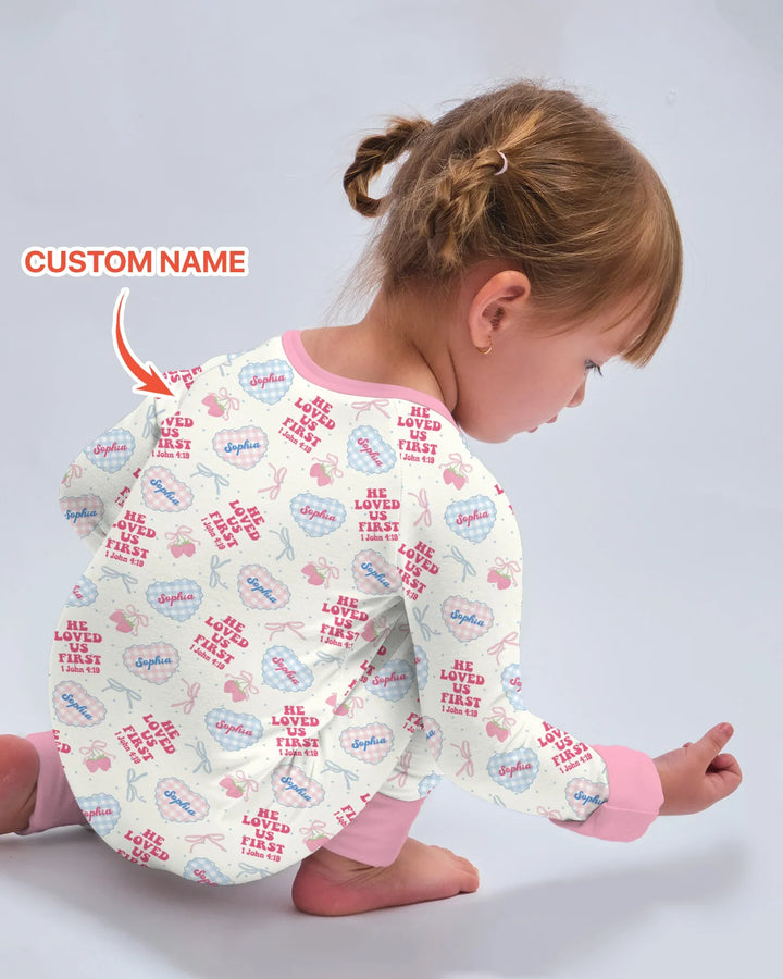 He Loved Us First Custom Name Bamboo Convertible Zippy