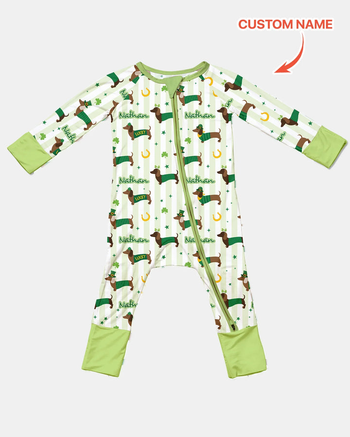 Lucky Dachshunds St. Patrick's Day Family Matching Convertible Zippy