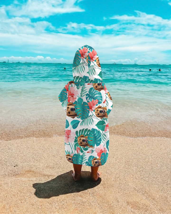 Hawaiian Custom Photo Dog Bamboo Swim Poncho