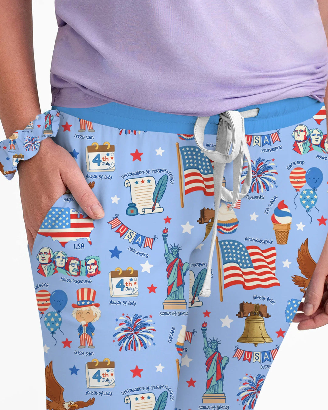 Handgezeichnetes patriotisches kultiges Bambus-Damen-Pyjama-Set