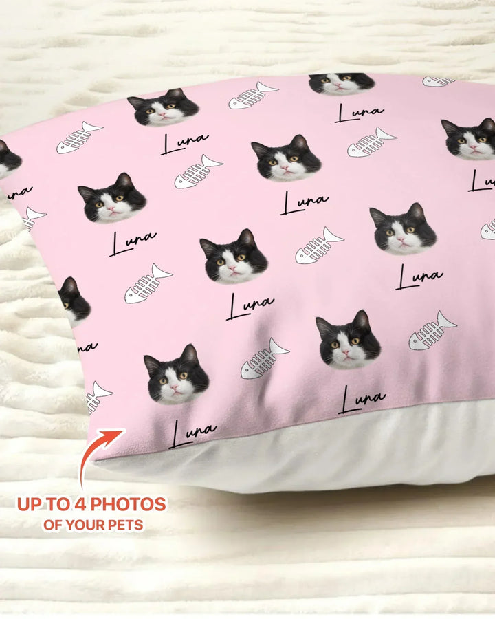 Custom Name and Pet Photos Pillow Case