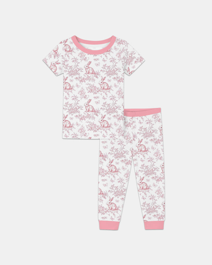 Easter Chinoiserie Toile de Jouy Two Piece Short Sleeve Pajama Set