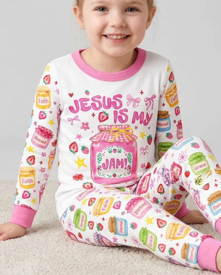Preppy Summer Jesus Is My Jam Bamboo Two Piece Long Sleeve Pajama Set