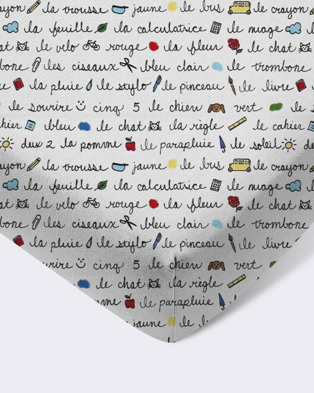French Classroom Notes Bamboo Fitted Crib Sheet