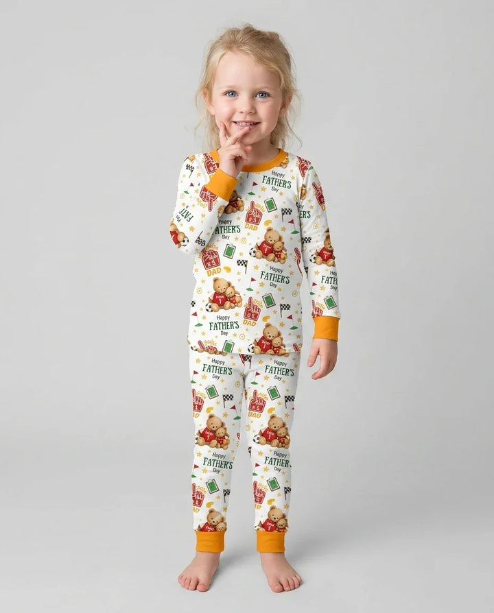 You're #1 Dad Daddy & Me Matching Bamboo Two Piece Long Sleeve Pajama Set
