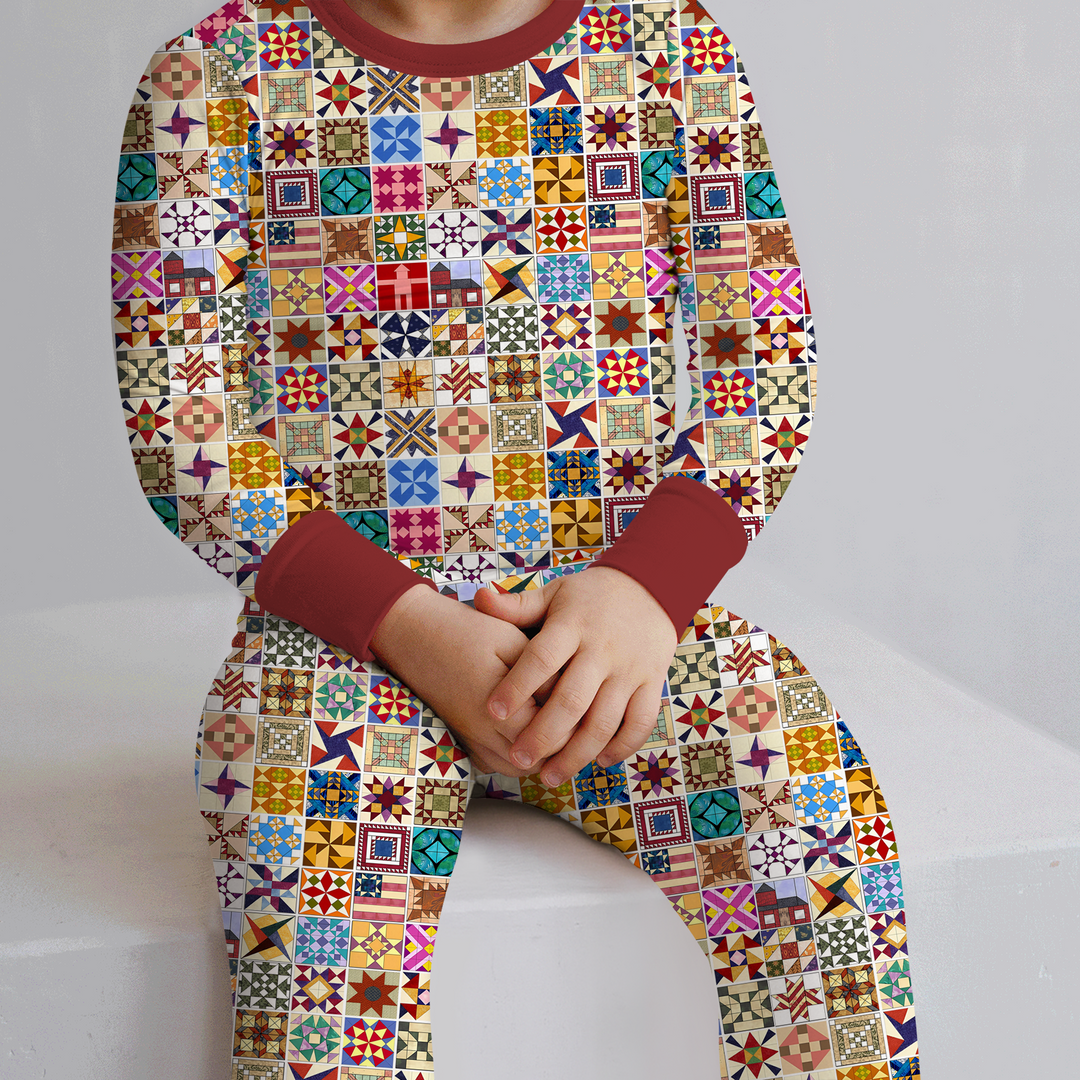 Heritage Quilt Two Piece Long Sleeve Pajama Set
