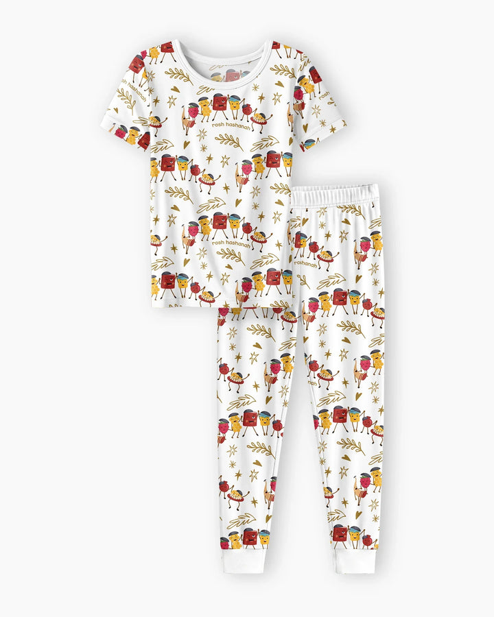 Conjunto de pijama de dos piezas de manga corta de bambú