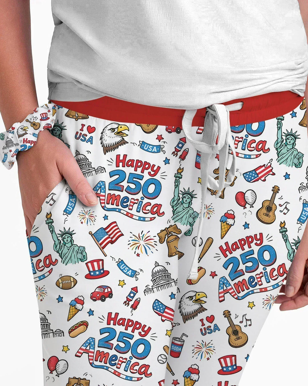Happy 250 America I love USA Bamboo Women Pajama Set