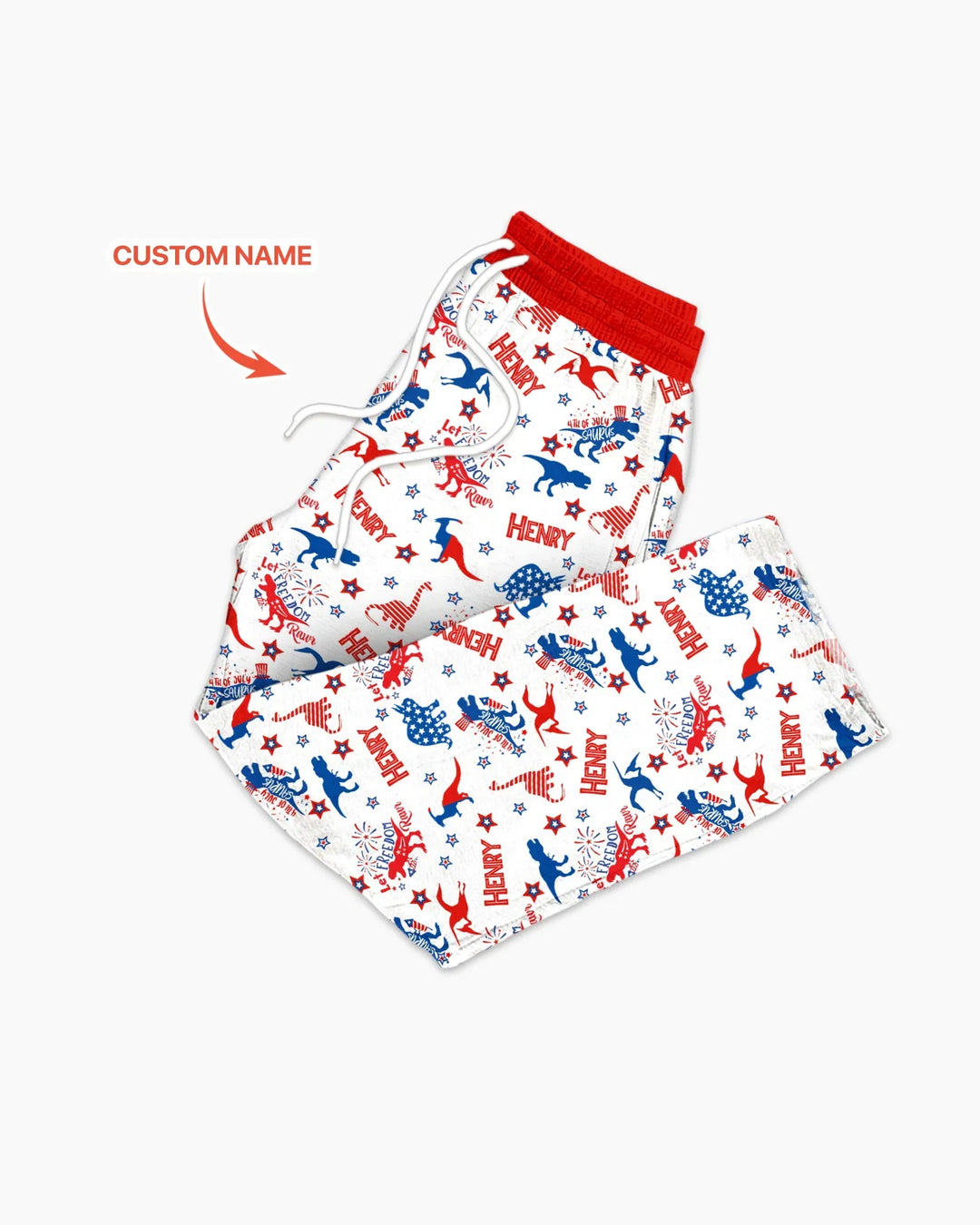 Custom Name Patriotic Dinosaur Bamboo Men's Pajama Set