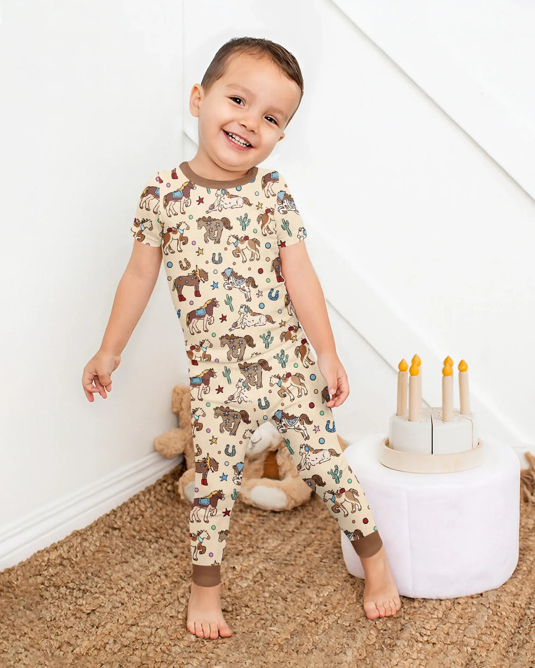 Lil' Buckaroo Bamboo Two Piece Short Sleeve Shorts Pajama Set