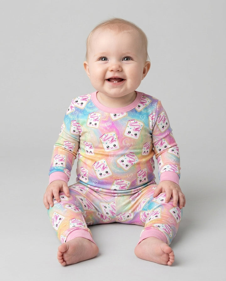 Kawaii Sprinkle Pastry  Bamboo Two Piece Long Sleeve Pajama Set