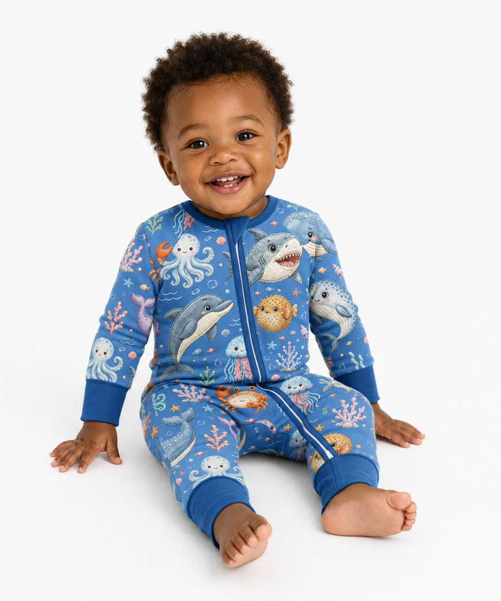 Cute Ocean Animals Bamboo Convertible Zippy