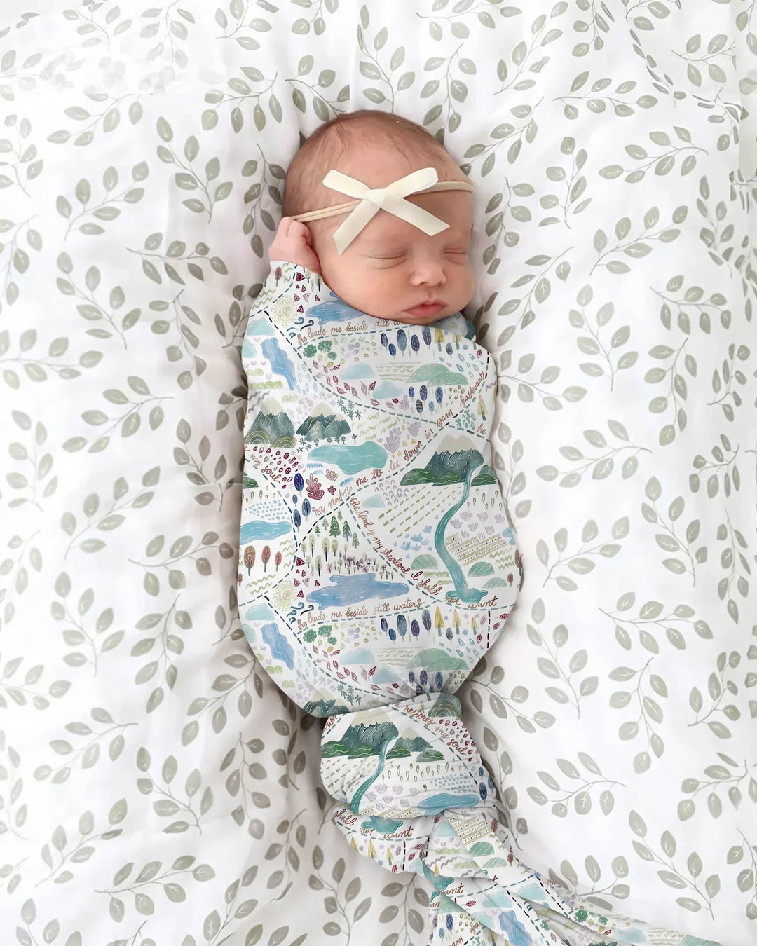 Whimsical Psalms 23 Map swaddle blanket