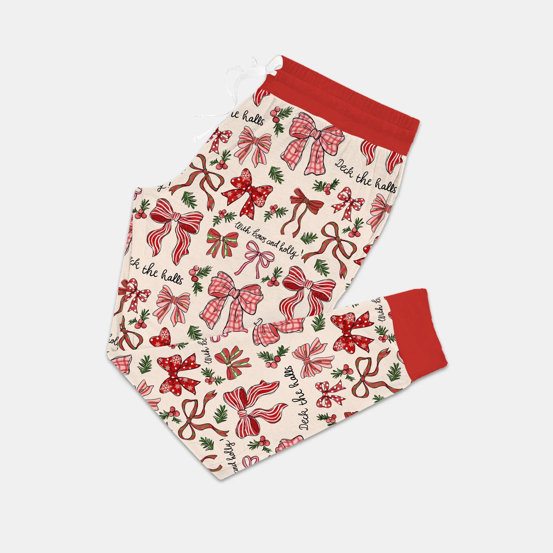 Coquette Christmas Bows Women Pajama Set