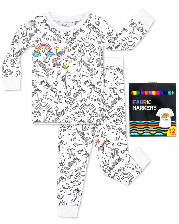 All Colorable Bamboo Two Piece Long Sleeve Pajama Set