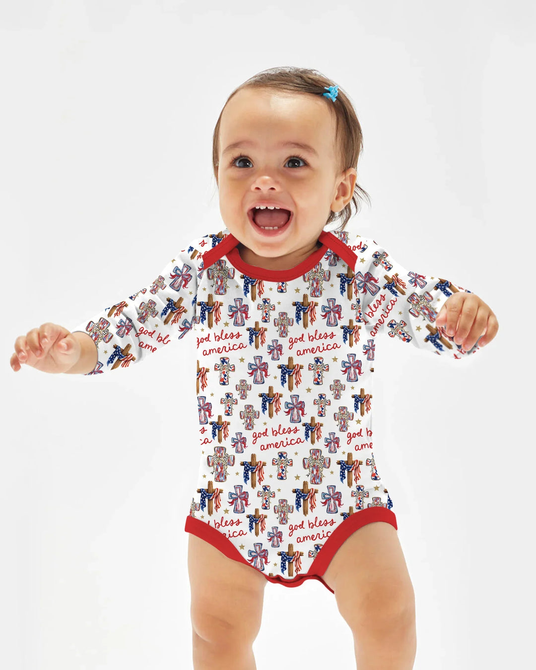 God Bless America Family Matching Bamboo Bodysuit