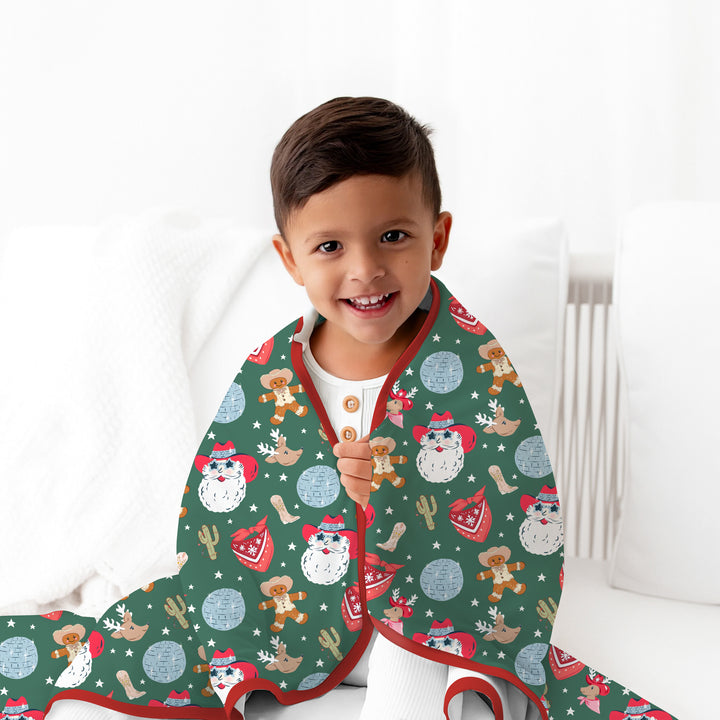 Lovely Western Christmas Boy Toddler Blanket