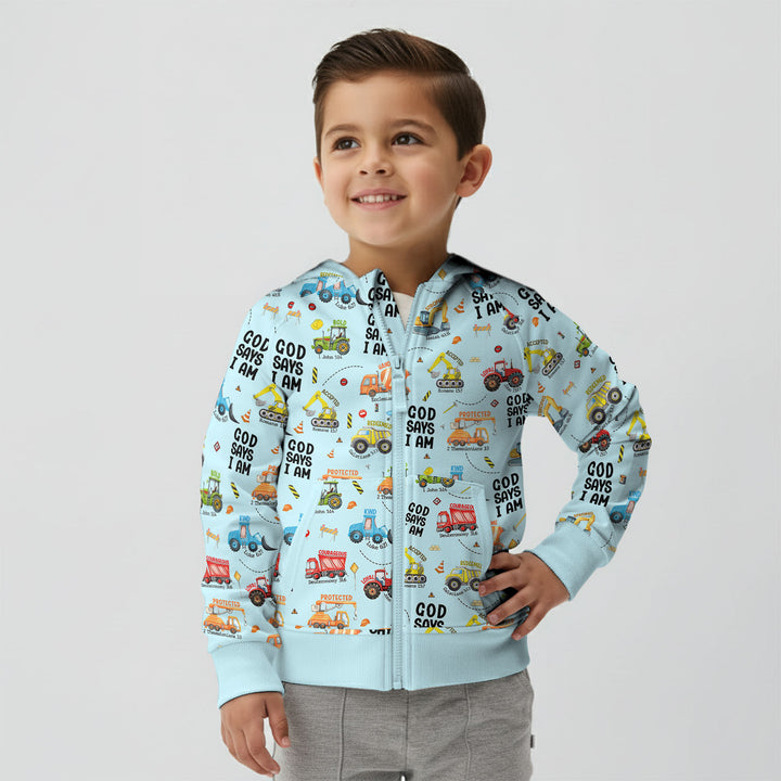 God Says I Am Boy Zip Hoodie